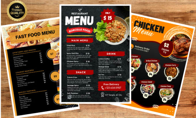 Gig Preview - Design modern and professional restaurant menu for you