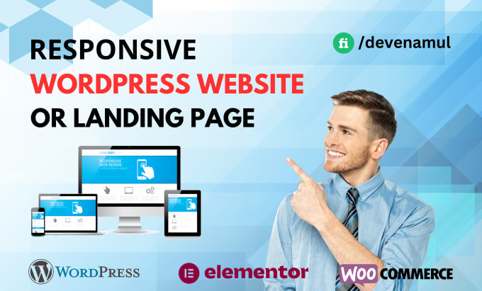 Gig Preview - Design a responsive wordpress website or landing page with elementor pro