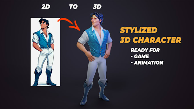 Gig Preview - Do 3d model character stylized for game assets and animation