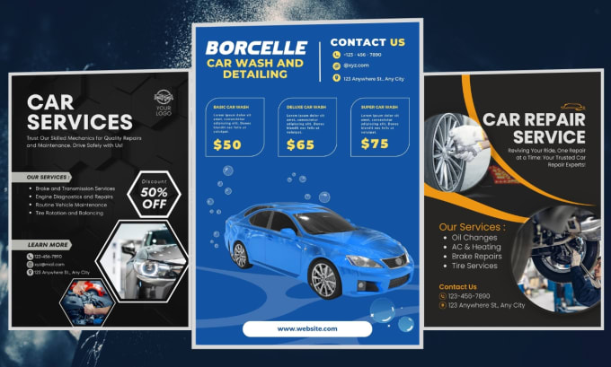 Gig Preview - Design auto flyers and car wash flyers for you