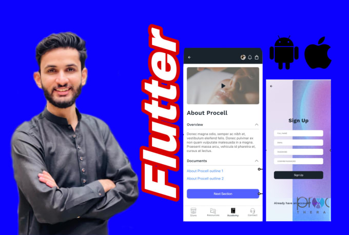 Gig Preview - Be your flutter developer and build android ios flutter app with firebase