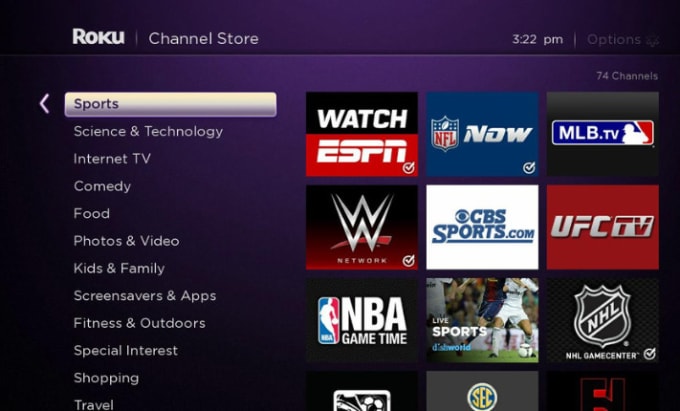 NFL, TV App, Roku Channel Store