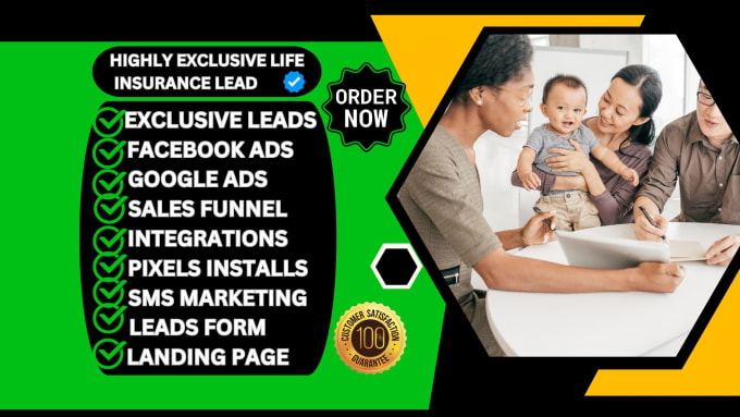 Gig Preview - Generate exclusive life insurance lead insurance landing page