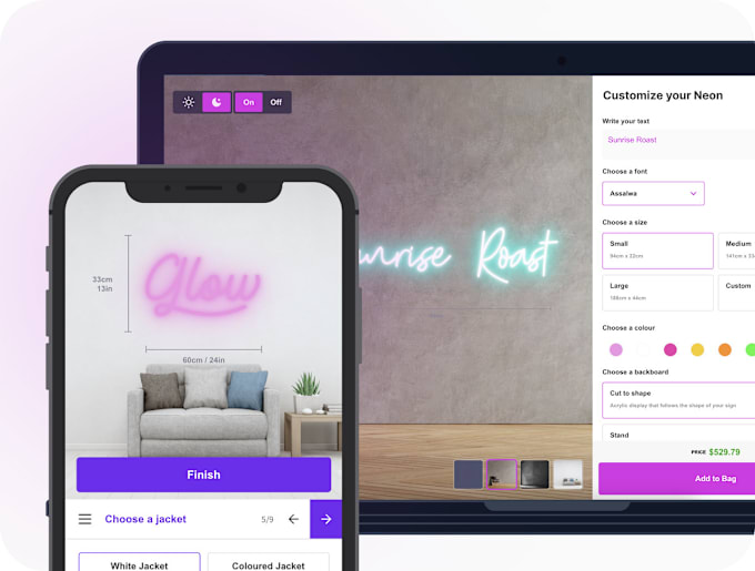 Gig Preview - Develop a neon product designer for woocommerce