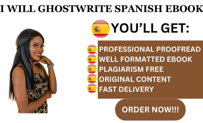 Gig Preview - Be your 20k spanish ebook writer fiction or nonfiction ebook