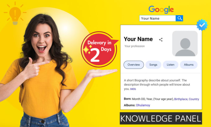 Gig Preview - Create your google knowledge panel in just 2 days