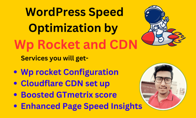 Gig Preview - Optimize your wordpress speed performance with wp rocket and cdn