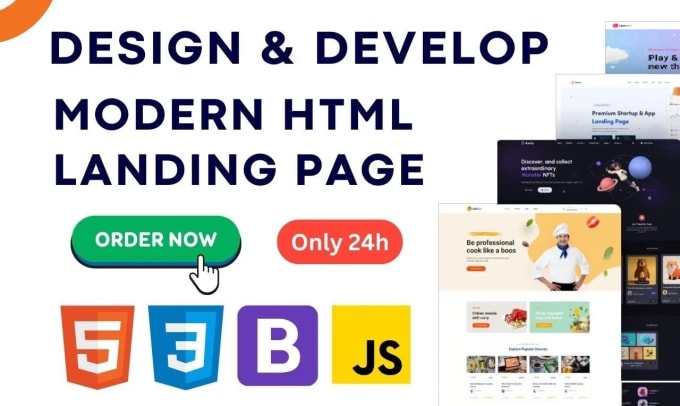 Gig Preview - Design modern responsive HTML landing page in 24h