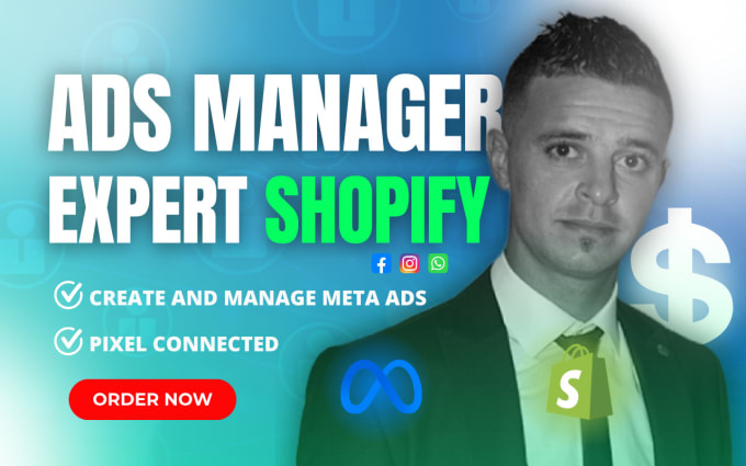 Gig Preview - Be your shopify meta ads manager, create and manage meta ads