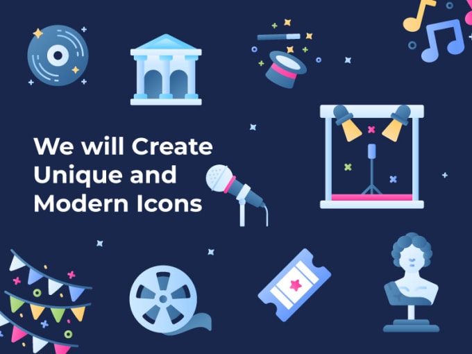 Gig Preview - Create custom flat gradient vector icons