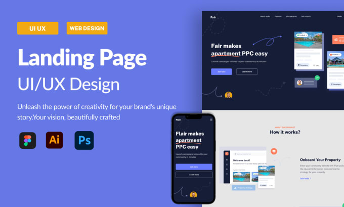 Gig Preview - Do figma landing page, saas landing page, homepage design