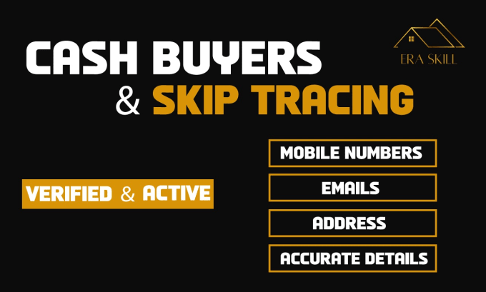 Gig Preview - Provide active cash buyer leads with skip tracing, lead generation