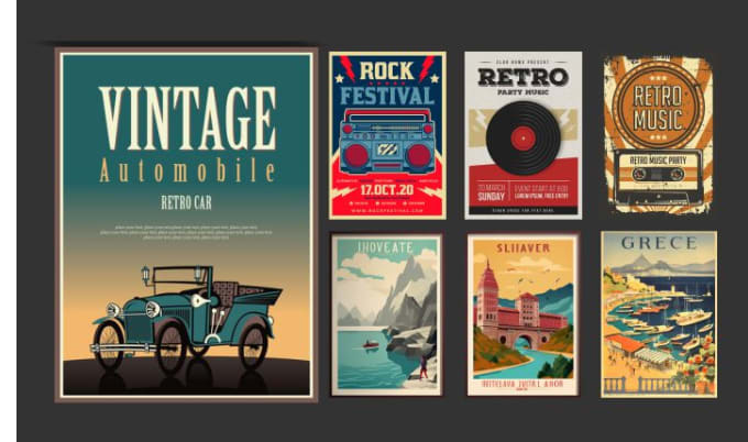 Bestseller - design unique retro,vintage,movie,film,cinematic,travel poster and illustration