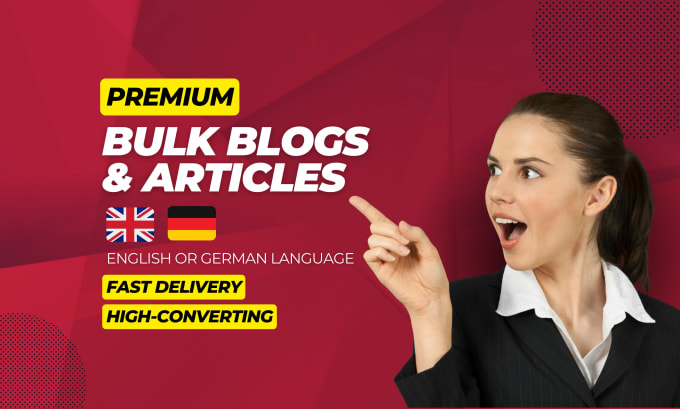 Gig Preview - Write bulk articles and blog posts in english or german