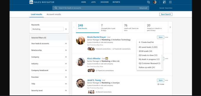 Gig Preview - Do email lead list through linkedin sales navigator and web research