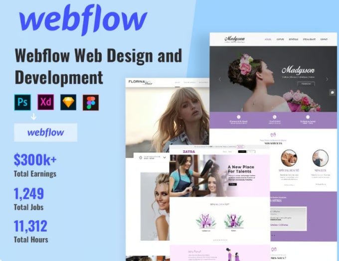 Gig Preview - Design responsive webflow website, redesign webflow website