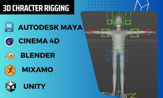 Gig Preview - Do 3d character rigging in maya, blender, cinema 4d