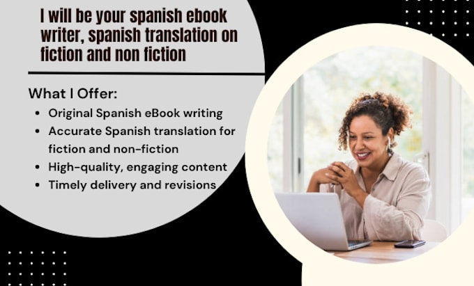 Gig Preview - Be your spanish ebook writer, spanish translation on fiction and non fiction