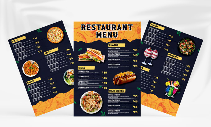 Gig Preview - Design restaurant food menu, menu book, menu card, digital menu board