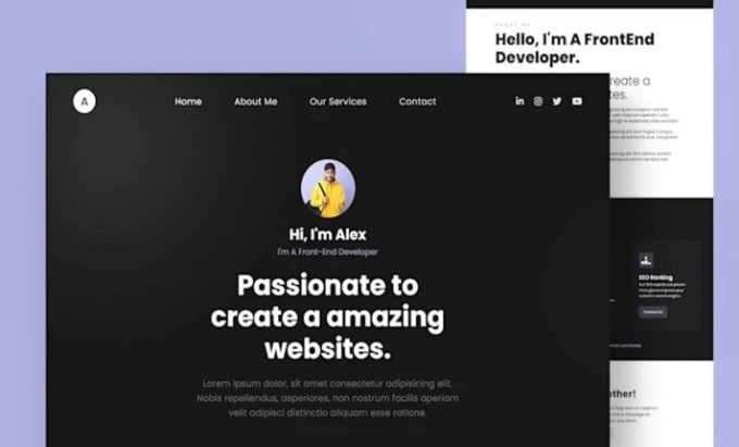 Gig Preview - Create a responsive portfolio website using HTML, CSS and javascript