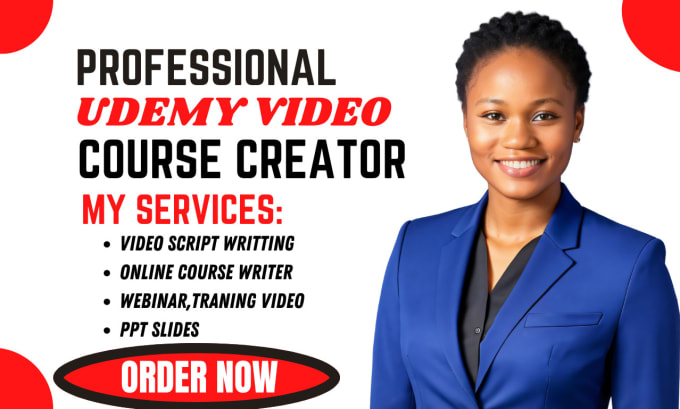 Gig Preview - Create udemy course video editing with voiceover ppt slide youtube video course