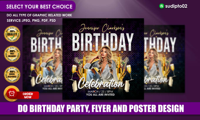 Gig Preview - Design birthday party flyer poster banner event t shirt