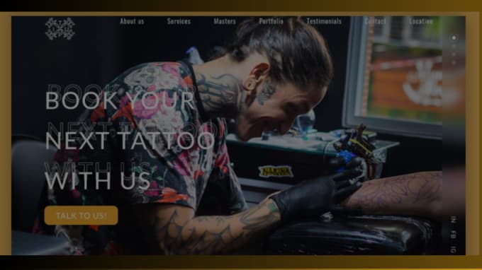 Gig Preview - Create tattoo studio website with booking feature, tattoo, piercing website