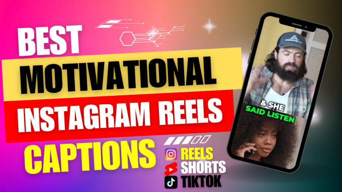 Gig Preview - Create instagram reels, tiktok and youtube shorts with engaging captions