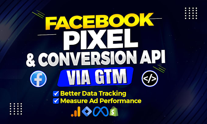 Gig Preview - Set up your facebook pixel, conversion API, GTM, ga4 and server side tracking