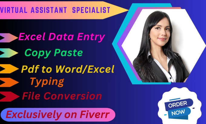 Gig Preview - Do your data entry, copy paste and file conversion expert