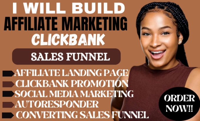 Gig Preview - Build affiliate marketing clickbank sales funnel for passive income