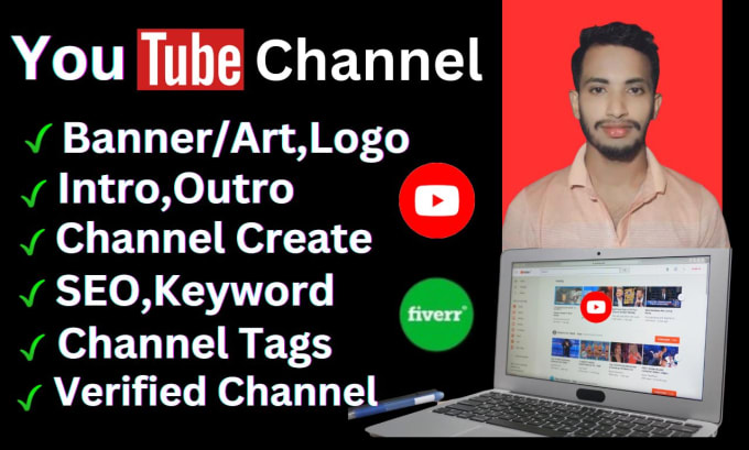 Gig Preview - Create, setup youtube channel with SEO ,logo, art, intro and outer