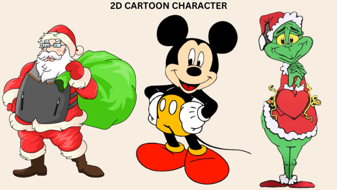 Gig Preview - Design mickey mouse cartoon, disney, grinch cartoon, christmas cartoon character