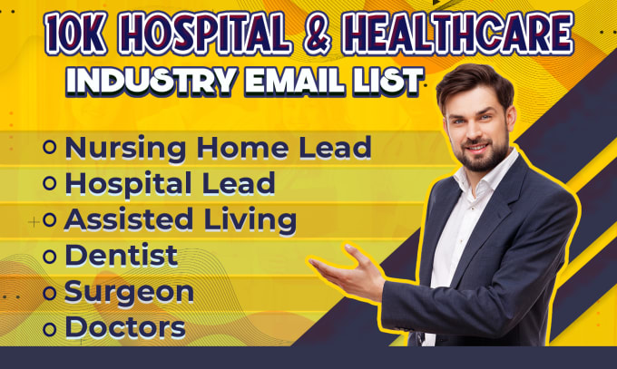 Gig Preview - Provide you valid email list of hospital or healthcare industry