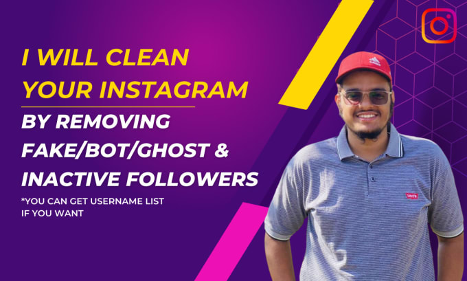 Gig Preview - Identify and remove fake, ghost, inactive, bot instagram followers