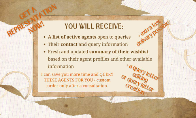 Gig Preview - Find you active literary agents most suitable for your novel