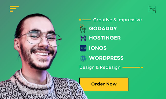 Gig Preview - Develop godaddy website redesign godaddy airo hostinger website design ionos seo