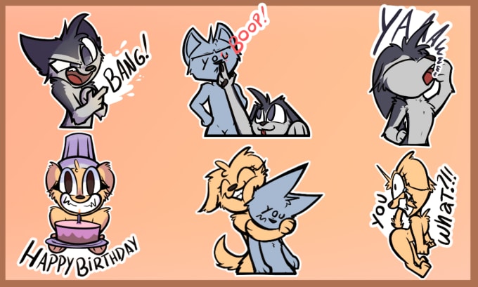 Gig Preview - Draw furry stickers for social media