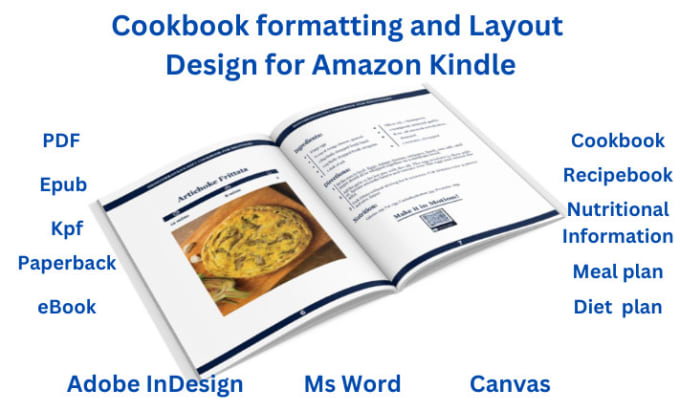 Gig Preview - Design and format cookbooks, nutritional, recipes and meal plan book, ebook