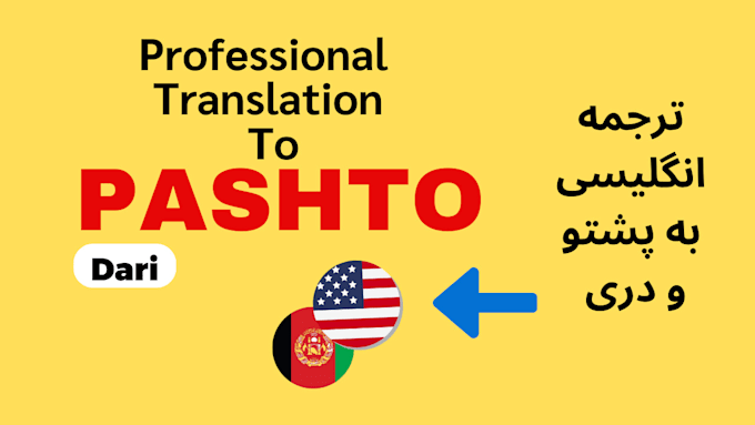 Gig Preview - Professionally translate your texts from english to pashto and dari