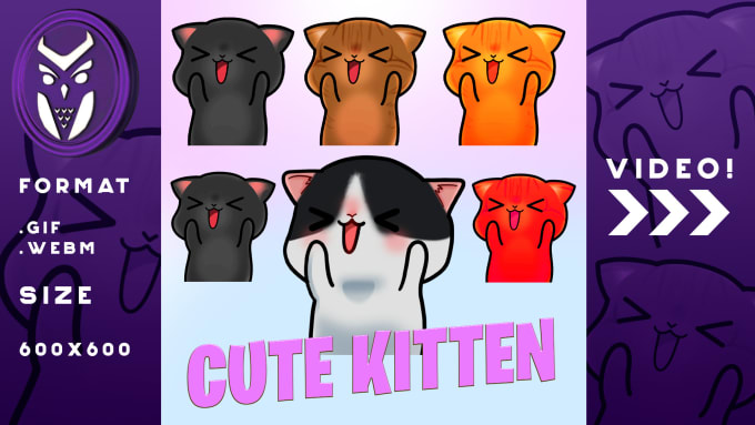 Gig Preview - Do animated custom cat cute emote jumping gif