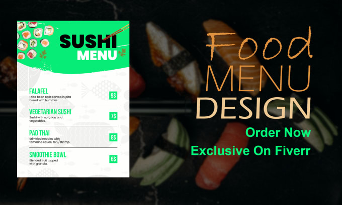 Gig Preview - Design custom food menus tailored to your taste