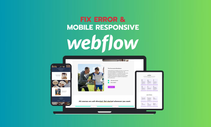 Gig Preview - Fix webflow website issues and make it fully responsive for all devices