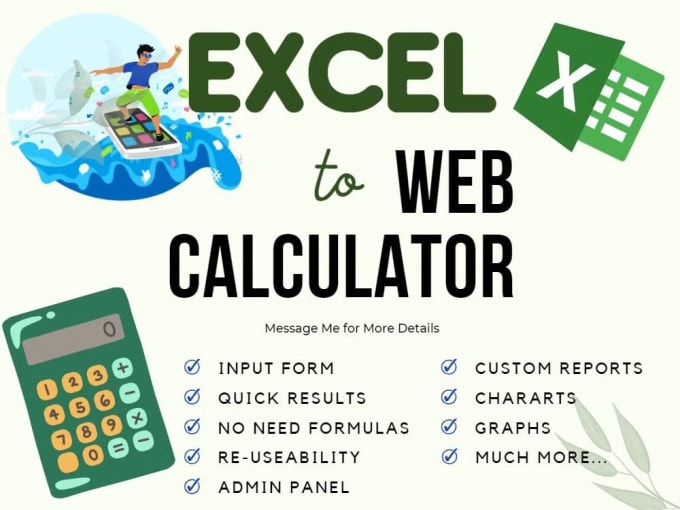 Gig Preview - Create excel sheet to web calculator for wordpress or PHP laravel applications