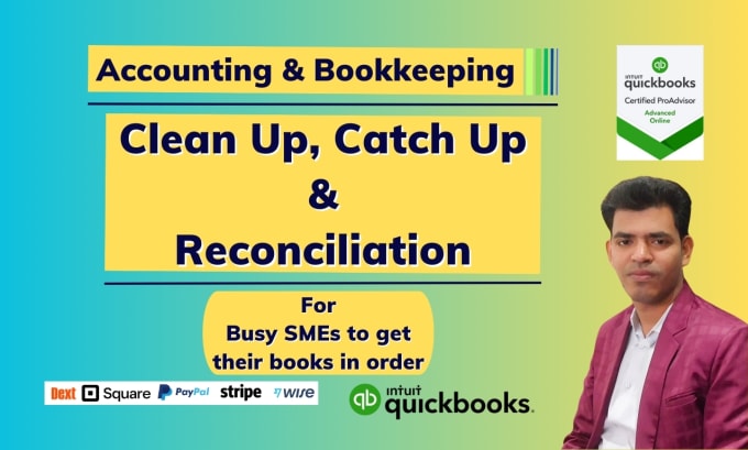 Gig Preview - Do quickbooks setup, catch up, clean up, bank reconciliation and bookkeeping