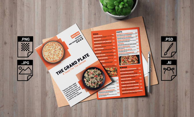 Gig Preview - Design modern restaurant menu, food menu, food flyer