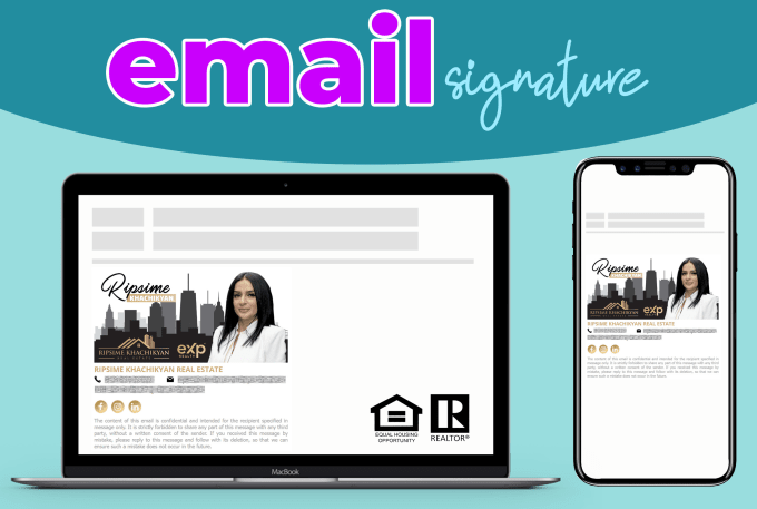 Gig Preview - Create realtor static or animated email signature HTML