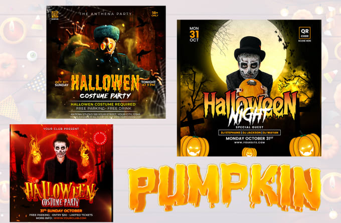 Gig Preview - Design spooky halloween flyer motion flyer and halloween event flyer