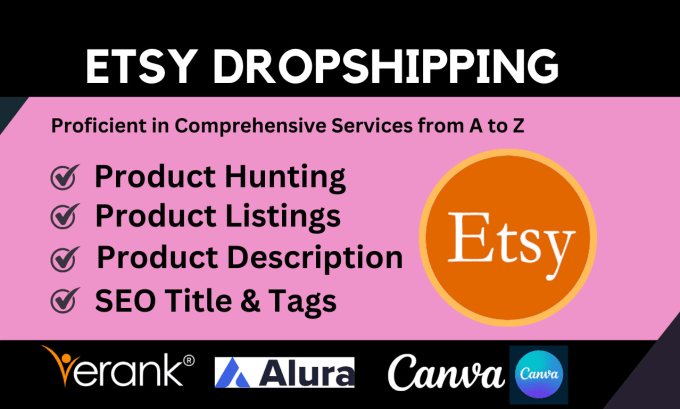 Gig Preview - Do etsy dropshipping, product listing, seo, etsy store optimization,