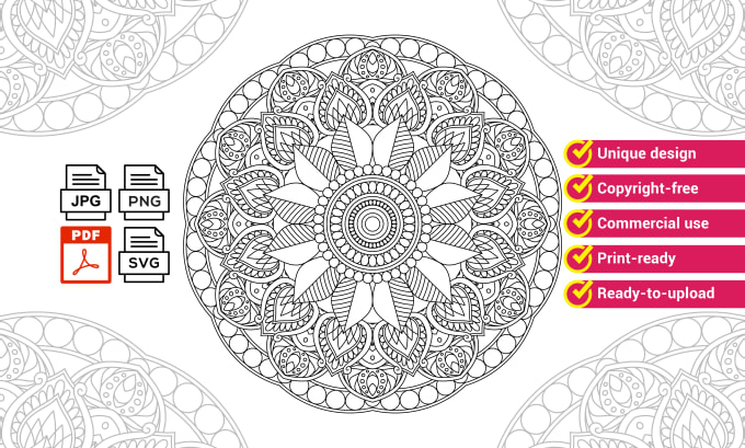 Gig Preview - Design mandala coloring pages adult coloring page kdp coloring book pages